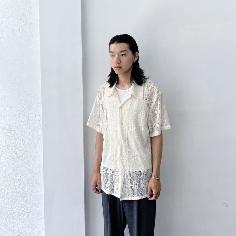 Geometric Openwork Shirt
