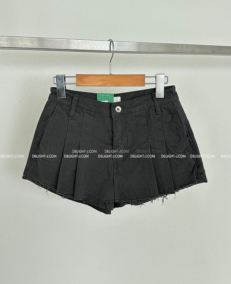 Low-rise pleats skirt pants