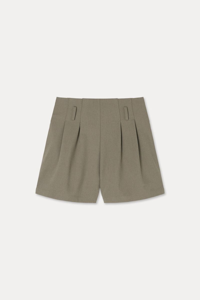 Twill Fintuck Shorts_Beige