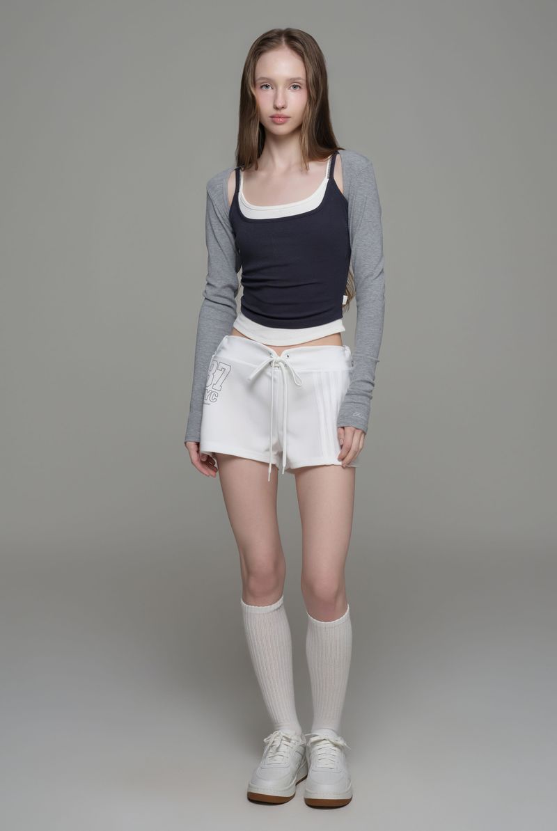 Doubles soft layered camisole top, Navy