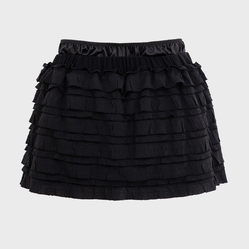 FRINGE SKIRT IN BLACK