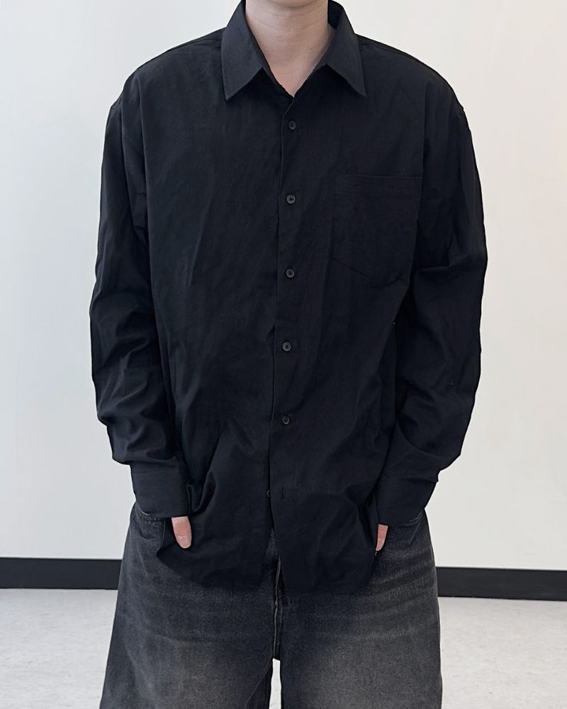 Formal Cotton Washed Oversized Shirt