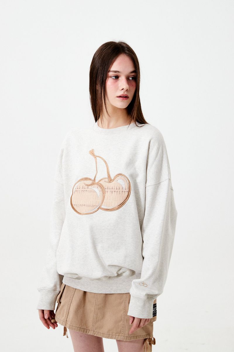 KIRSH（キルシー）の「BIG CHERRY SWEATSHIRT - OATMEAL（Tops）」