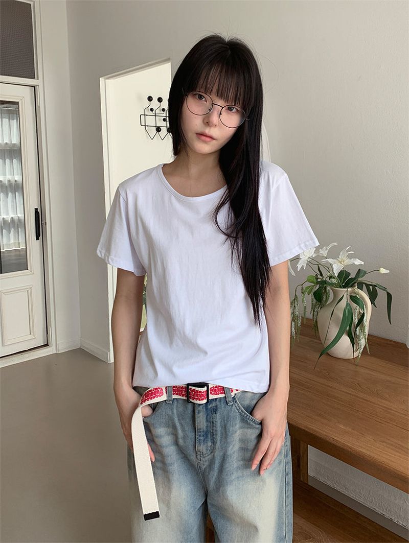 SILKET U-NECK TEE (3C)