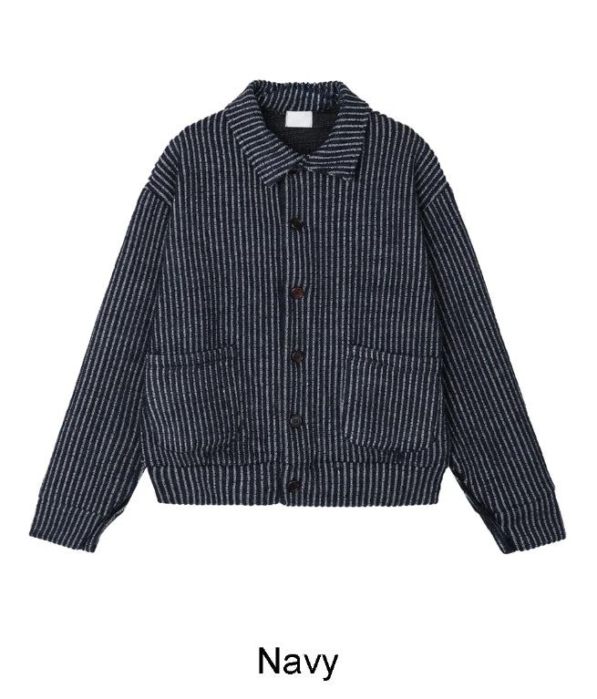 Heren Collar Ribbed Cardigan