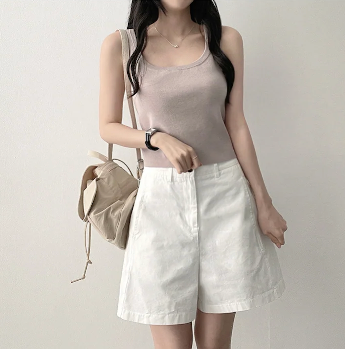 Derming knit sleeveless shirt