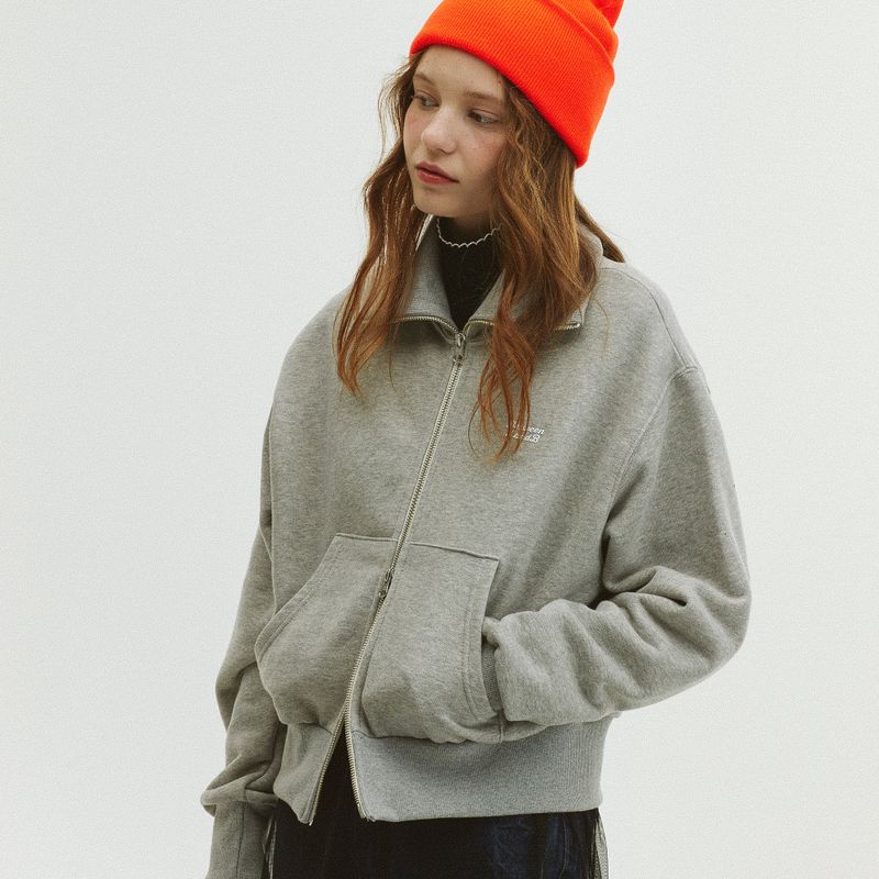 TWO-WAY SAILOR ZIP-UP_MELANGE GRAY