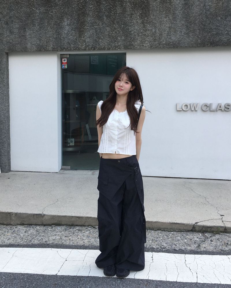 Shirring pintuck puff blouse