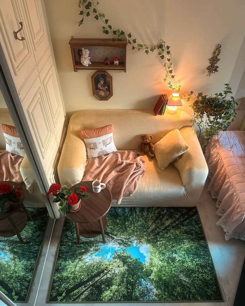 In the forest, landscape rug