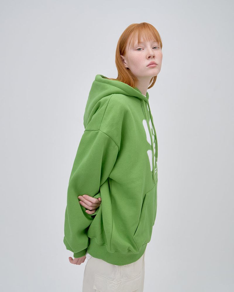 POINTAGE LOGO HOODIE - OLIVE GREEN