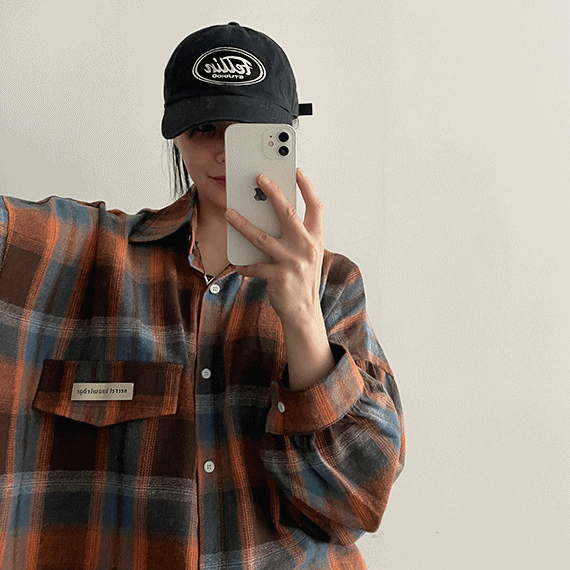 hijjoo（ハイチュー）の「Naku Patch Deep Color Check Shirt（Tops）」