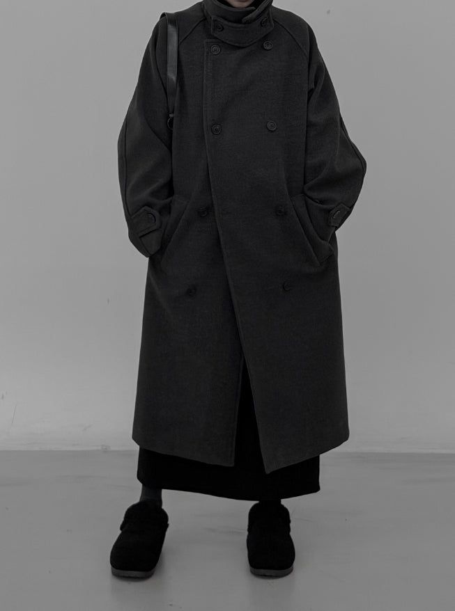 mnem（ムネム）の「High-neck adjust double long coat（Jackets/Outerwear）」