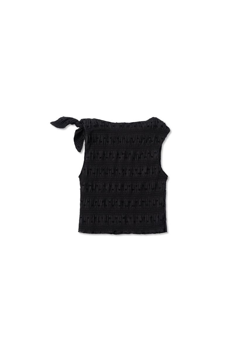 Smoke shirring blouse_black