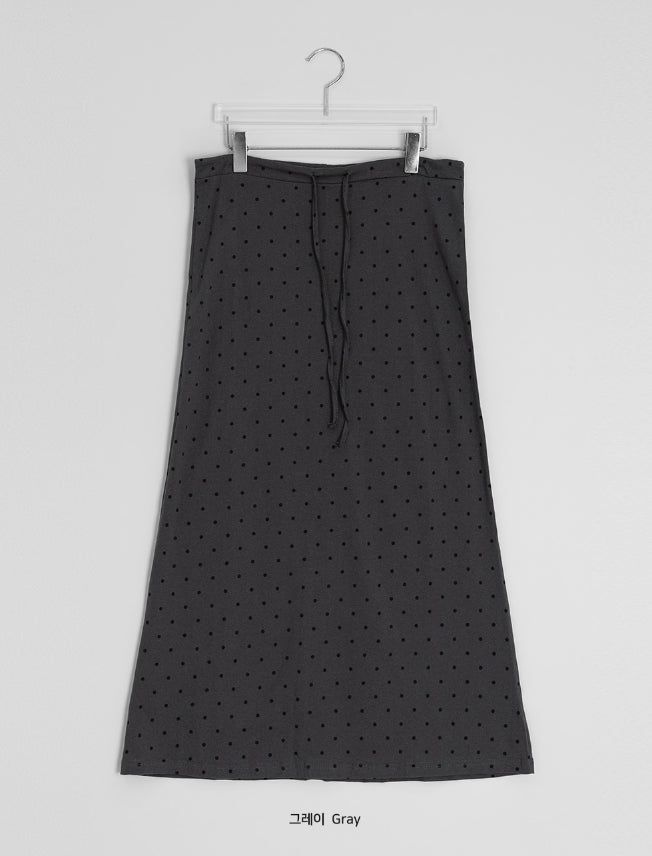 Neiro Cotton Dot Maxi Long Skirt