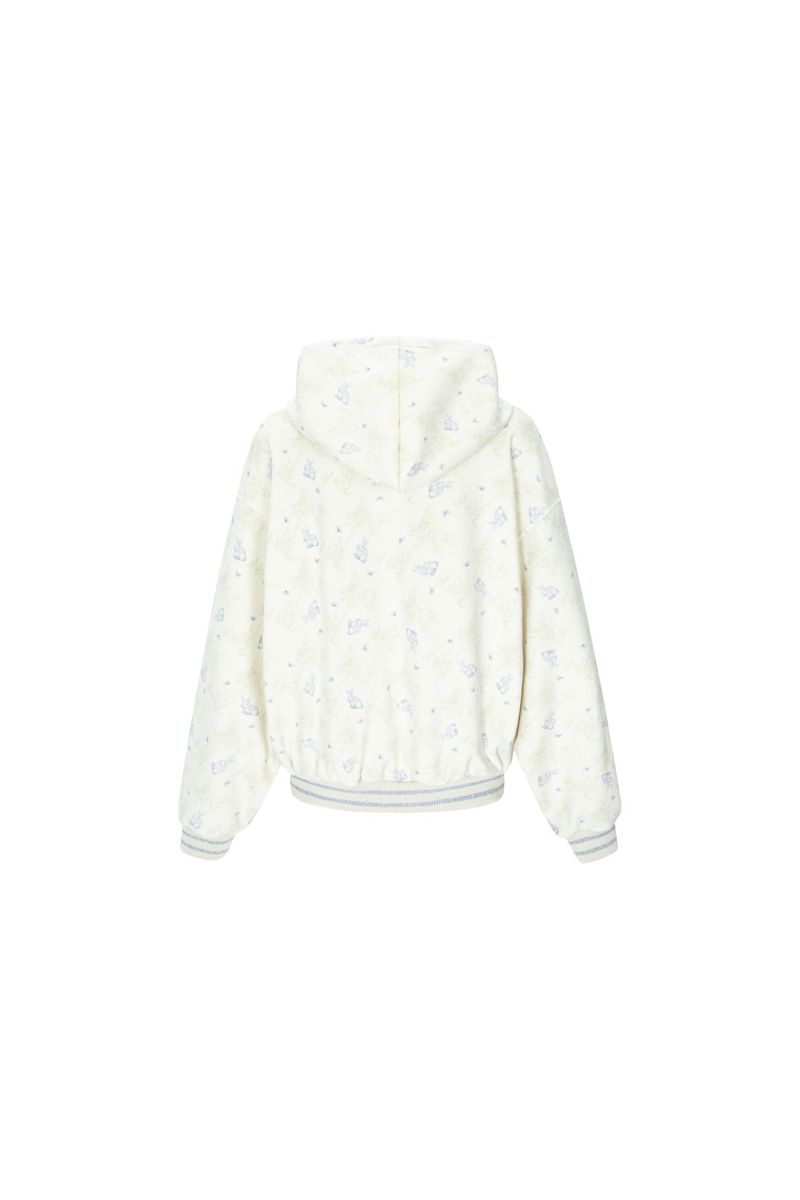 rabbit fluffy hoodie cream
