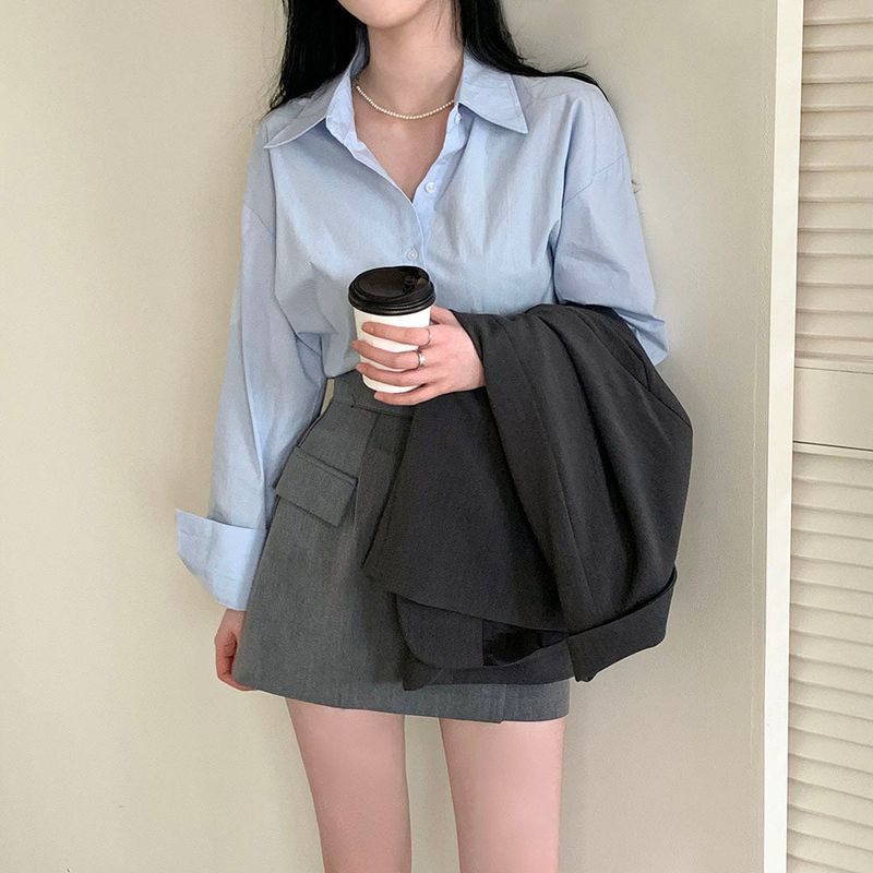 [4color] slit pocket mini skirt