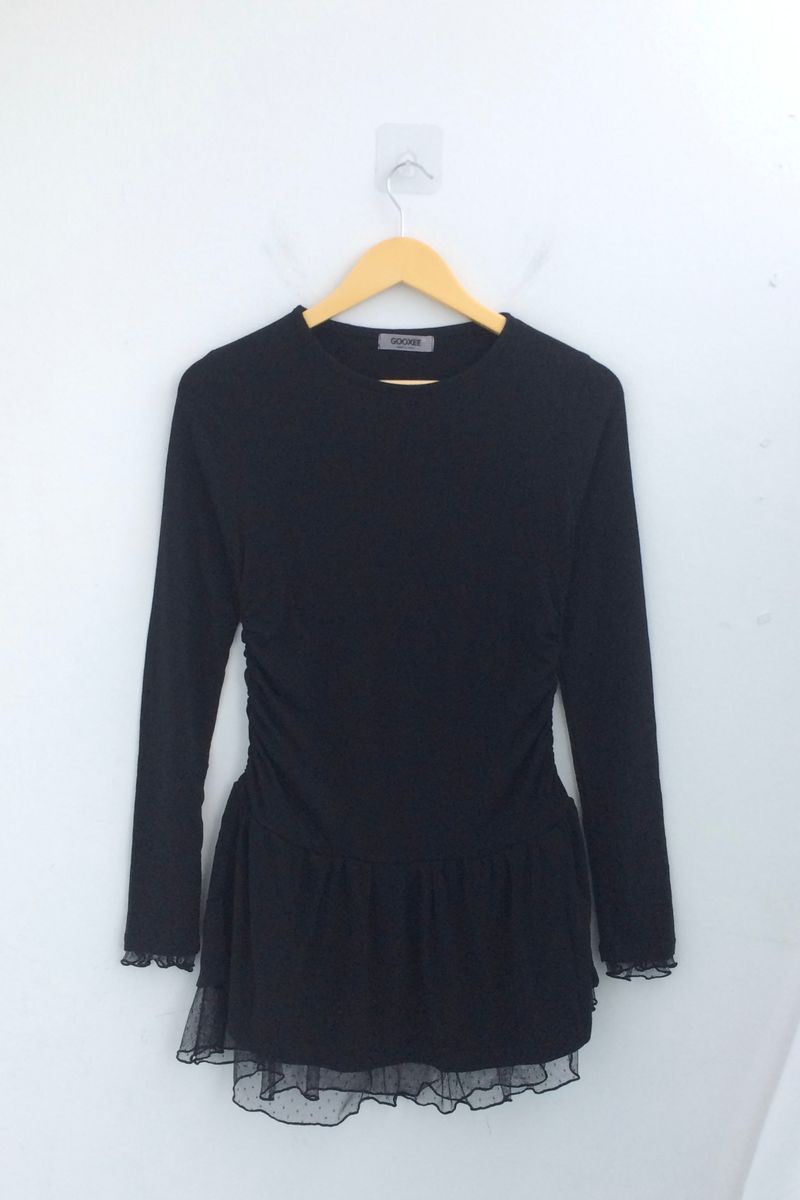 chiffon ruffle line dress