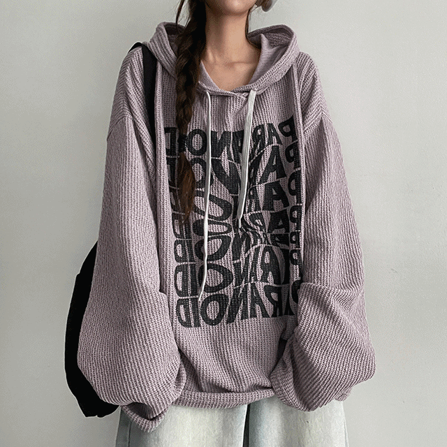 hijjoo（ハイチュー）の「Rangpo Lettering Knit Hood (4 colors)（Tops）」