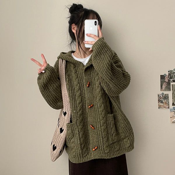 Ned Hood Twisted Knitted Cardigan
