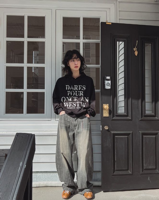 Smoke Washed Stripe Denim Pants