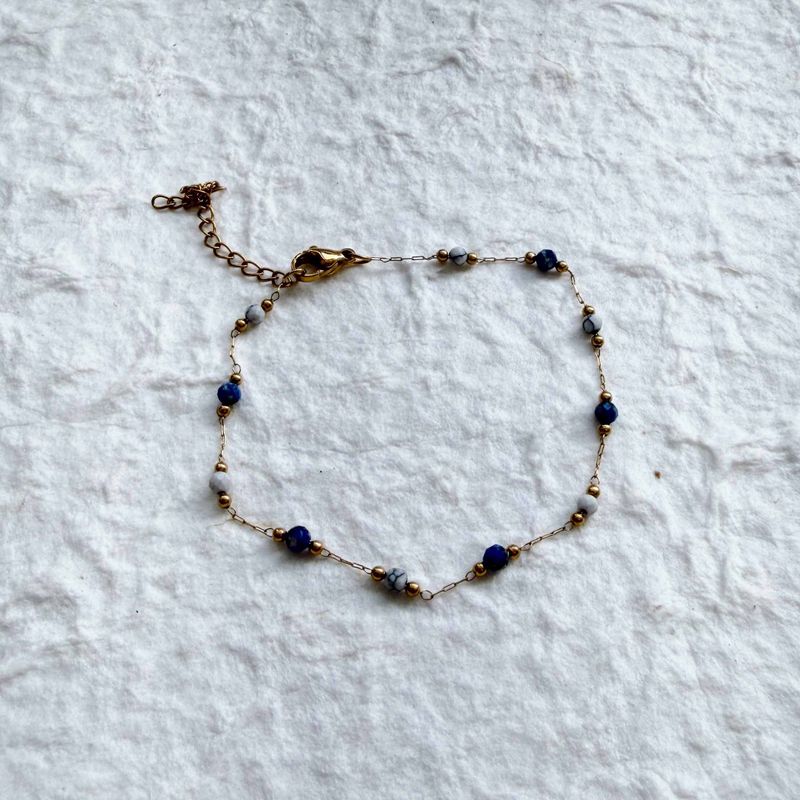 Blue Marble Bead Bracelet