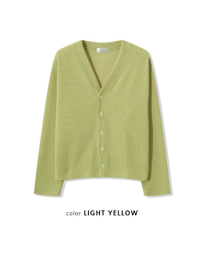 (UNISEX) Knitted V-Neck Cardigan