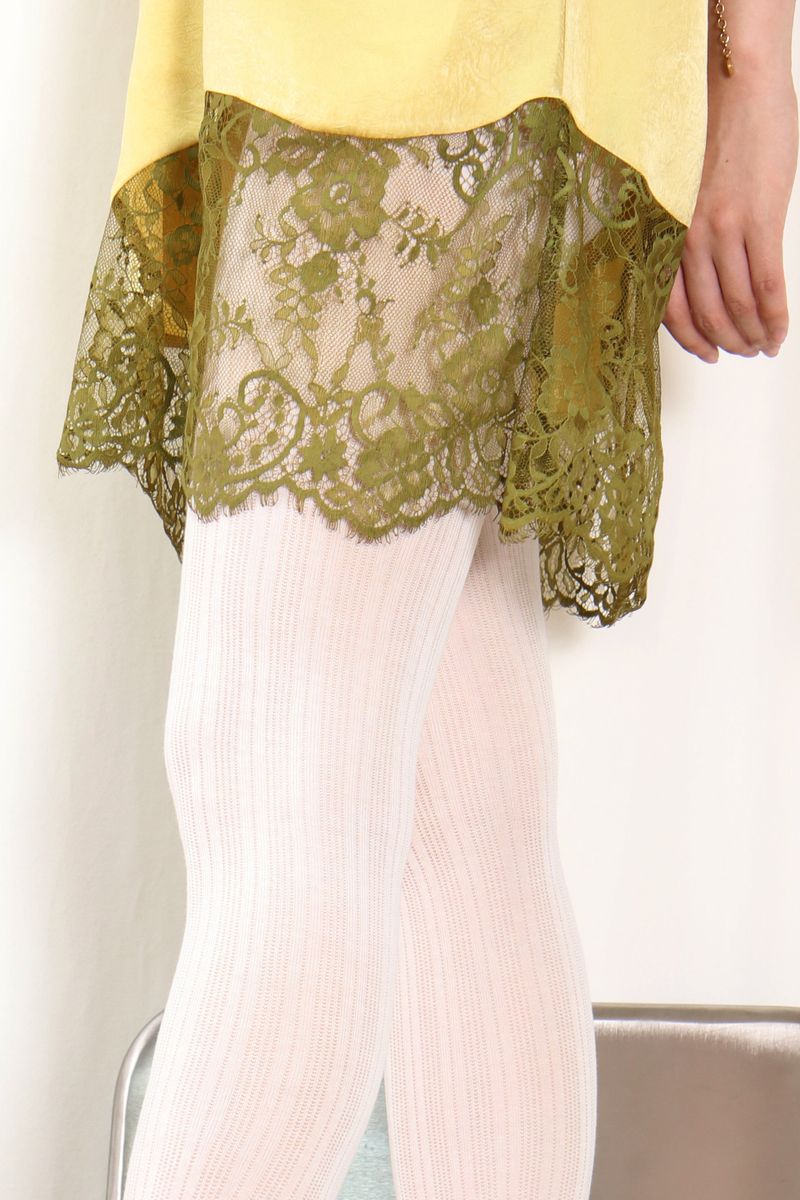 creamy line tights (cream white)