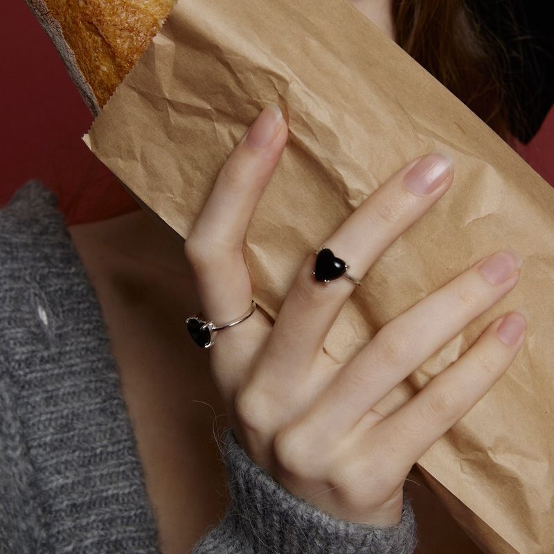 Petite Heart Ring_Black
