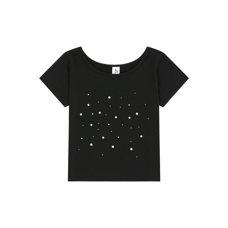aldiyouu（アルディユー）の「Stud Short Tee - Black（Tops）」
