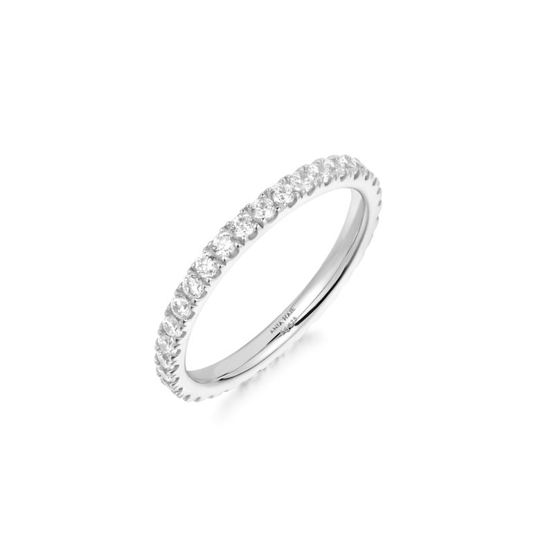 Pave Setting 925 Silver+Rhodium Plating Ring R057-01H