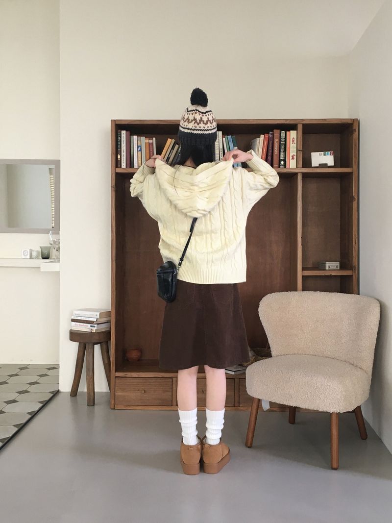 ロニンコーデュロイカットAラインミディスカート