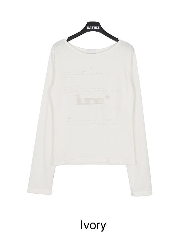 Marron Print Tension Long Sleeve Tee