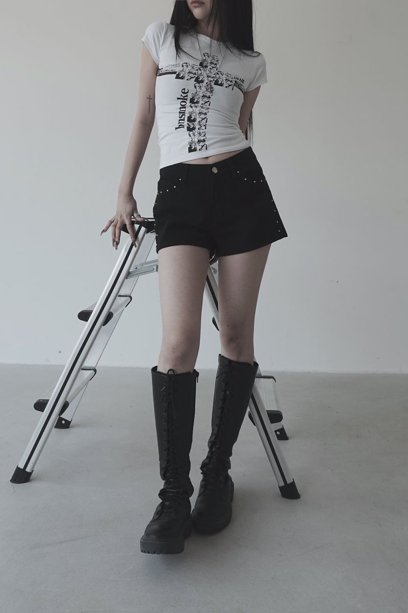 unique studded summer short pants (2color)