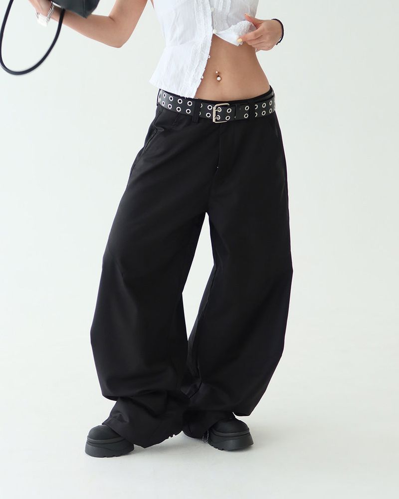 [UNISEX] Wide Balloon Oversized-Fit Slacks