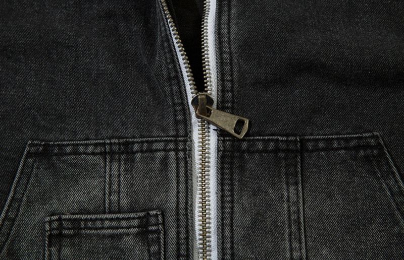 LMN Cube Damage Line Denim Zip-Up (2 colors)