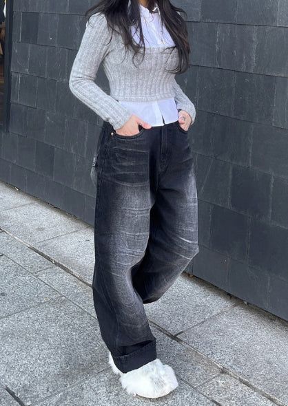 School Look Shirt Cardigan Layered Set