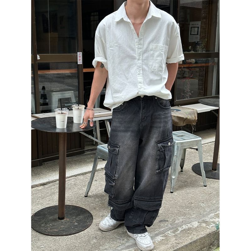 [SET UP가능] Washed cotton half shirts(6color)