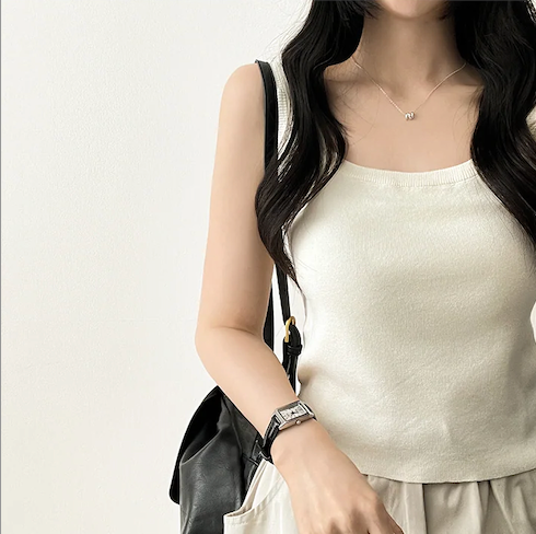 Derming knit sleeveless shirt