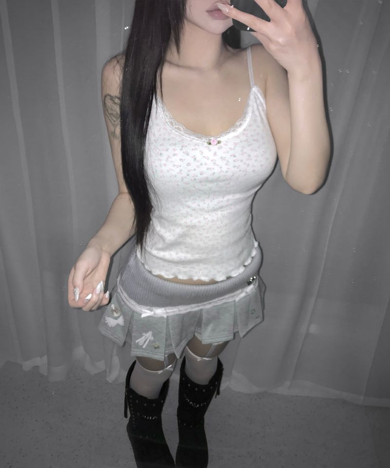 flower lace sleeveless (2colors)