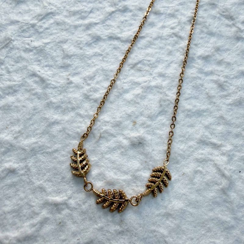 Golden Whisper Leaf Necklace