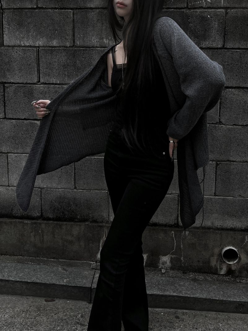 strap frey knit cardigan (2color)