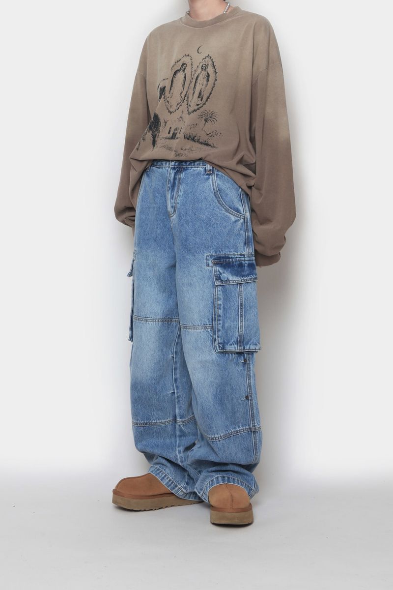Shadow Washing Long-Sleeved T-Shirt