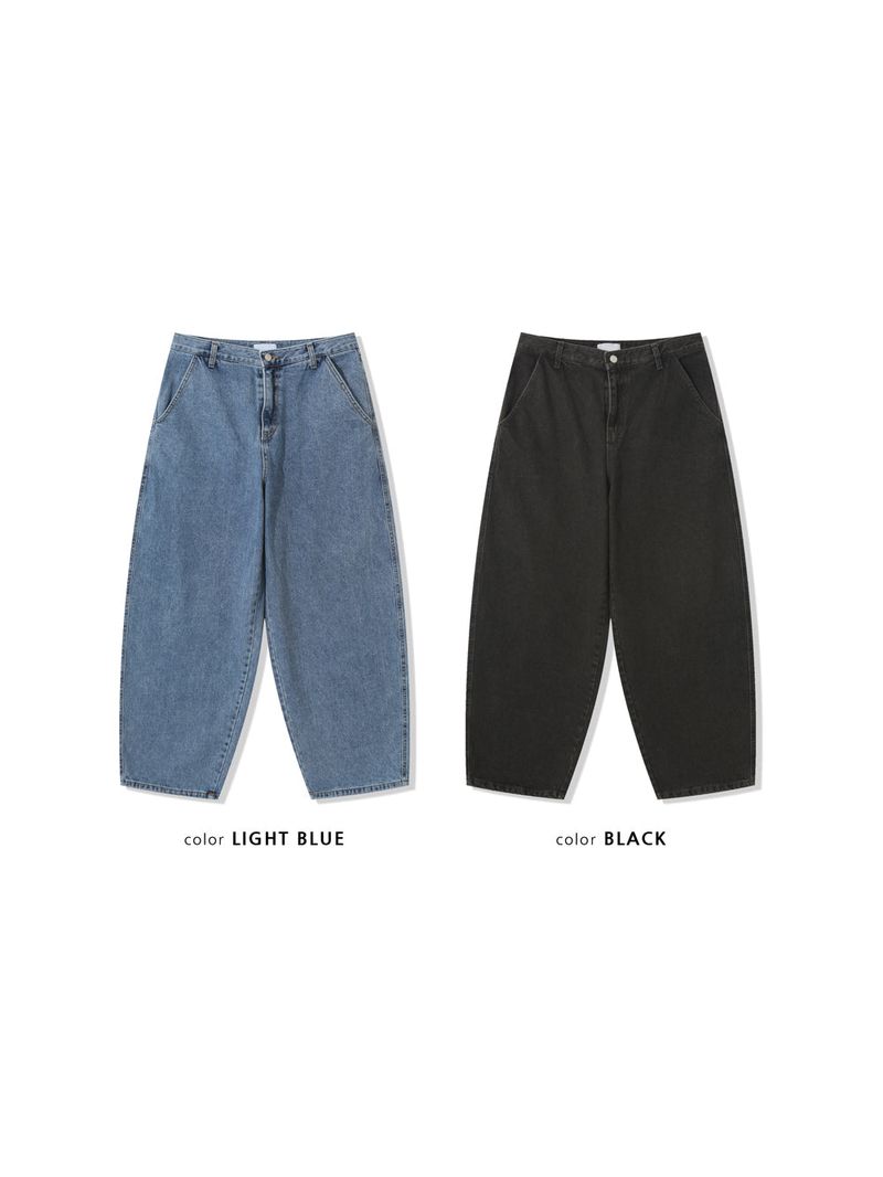 Matsuyama Stone-Washed Printed Denim Pants