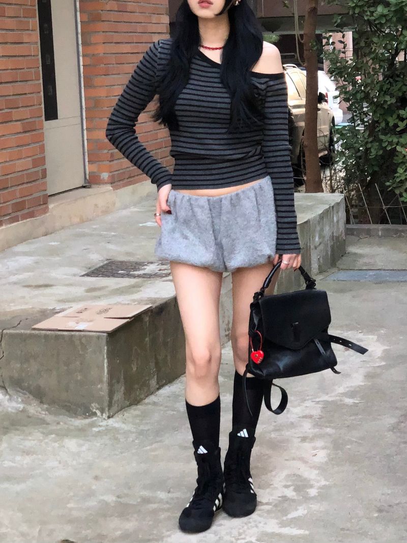 Fur Balloon Mini Shorts