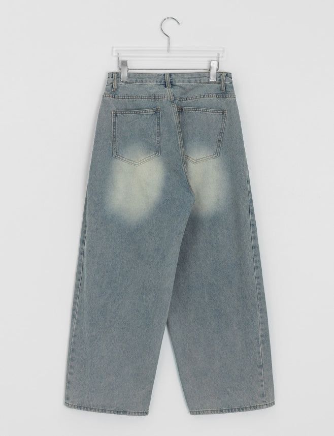 Dalt Side Pintuck Wide Denim Pants