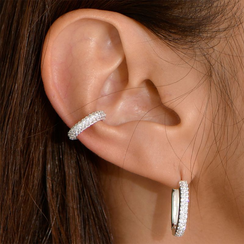  [MONSTA X] [S925] Mini Donut Ear Cuffs (white,silver)