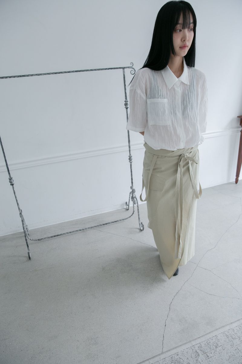 cotton suspender wrap skirt(3colors)
