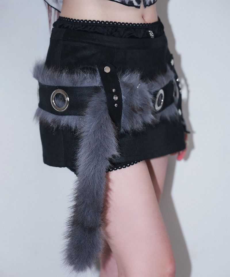 CHERRYQUIRI（チェリーキュリー）の「fur loop eyelet belt - deep blue（Fashion Accessories）」