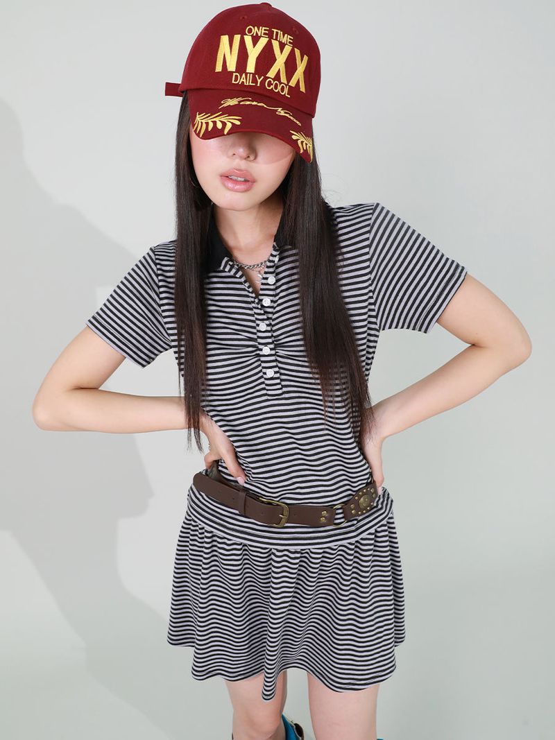 STRIPE FRILL MINI SKIRT (LIGHT PURPLE)