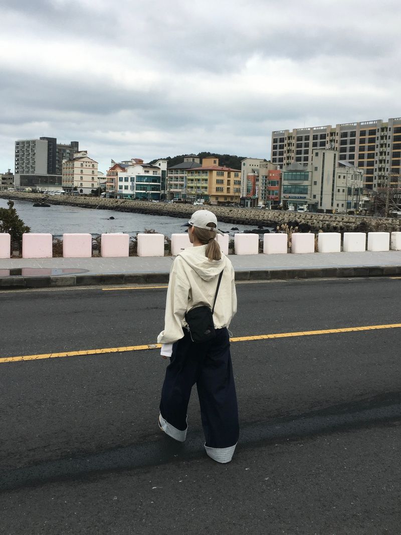 Checky Button Roll-up Wide Pants (2c)